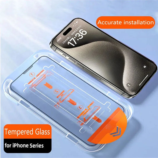 Dust-Removal Easyapp HD 0.33mm Anti-Spy Privacy Tempered Glass Screen Protector for 17 Pro Max 16 15 14 13 12 11 Pro XR