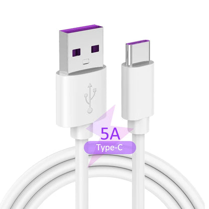 Super Fast Charging 5A USB Type-C Cable 1M 2M 1.5M  Super Charger for Android Mobile Phones and Printers