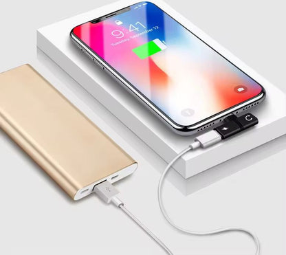 2in1 Earphone Adapter iPhone 14 13 12 11 7 8 X Headphone Audio Charger Splitter