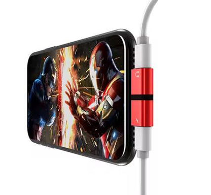 2in1 Earphone Adapter iPhone 14 13 12 11 7 8 X Headphone Audio Charger Splitter