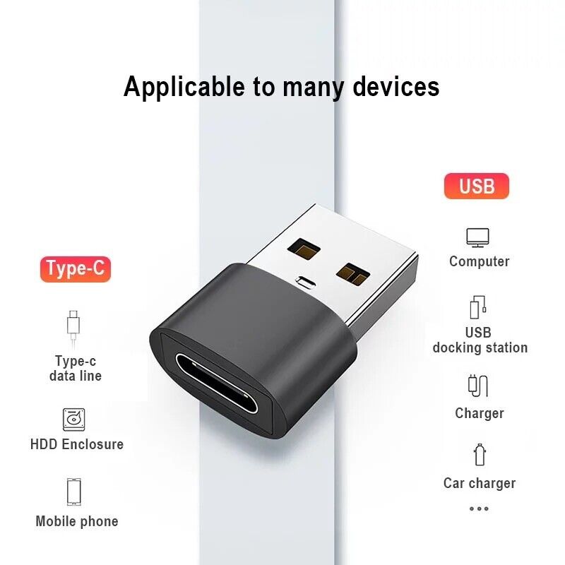 USB C to USB A Converter Adapter Female To Male Charger For iPhone Android
