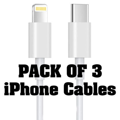 iPhone Charger Cable (3 Pack) Fast Charge USB-C 8 Pin 6 7 8 X SE 11 12 13 14 1M