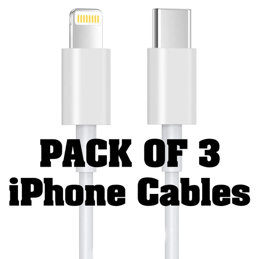 iPhone Charger Cable (3 Pack) Fast Charge USB-C 8 Pin 6 7 8 X SE 11 12 13 14 1M