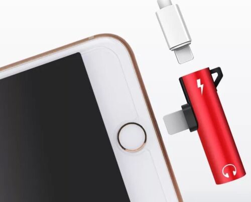 2in1 Earphone Adapter Audio Splitter Charger Aux 3.5mm iPhone 14 13 12 11 X Pro