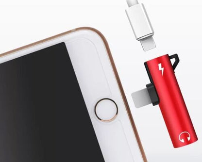 2in1 Earphone Adapter Audio Splitter Charger Aux 3.5mm iPhone 14 13 12 11 X Pro